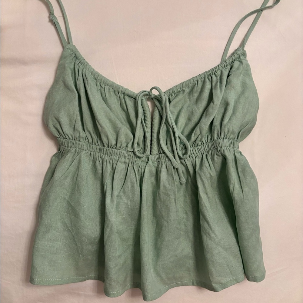 Princess Polly green flowy tank top